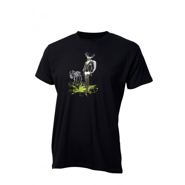 Pánské triko Dear Deer black Woox