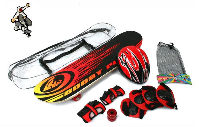Sada skateboard zdrama chrániče a přilba