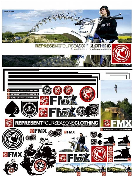 Dekorativní samolepky na zeď - FMX Represent