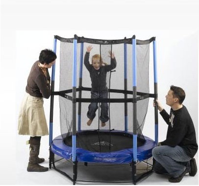TRAMPOLÍNA 140 cm modrá se SÍŤÍ zahradní dětská trampolína průměr 140 