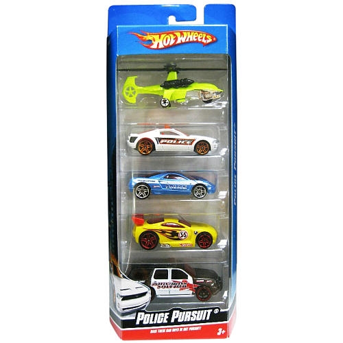 Mattel HOT WHEELS Auto kovová sada 5ks Police pursuit