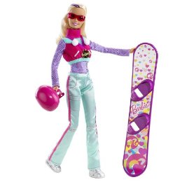 Panenka Barbie snowboard