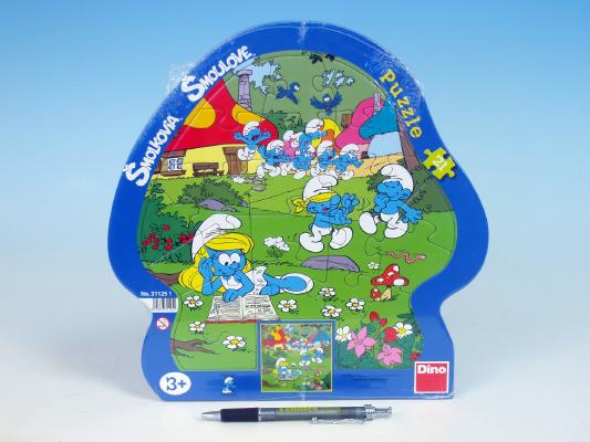 Puzzle Šmoulové domeček 21dílků kontura 
