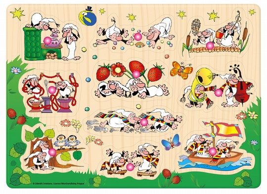 Dřevěná vkládačka Puzzle Křemílek a Vochomůrka