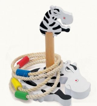 Dřevěná hračka Hra s kroužky - Zebra