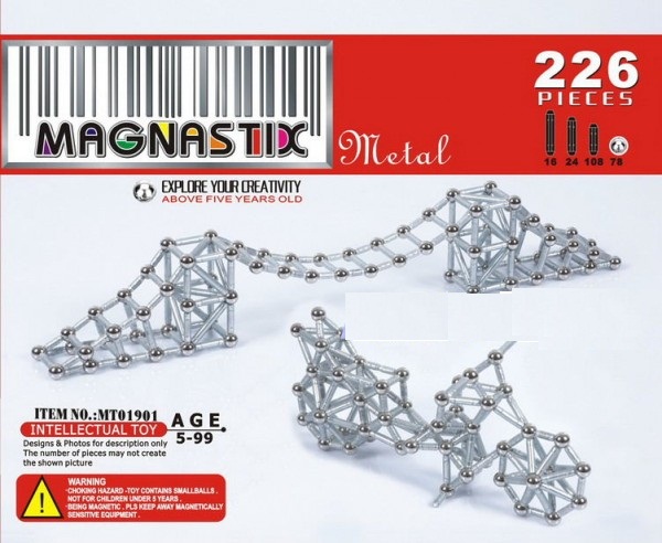 Magnetická stavebnice 226DÍLNÁ ... SILNĚJŠÍ MAGNETISMUS