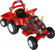 Dětský elektrický traktor s přívěsem