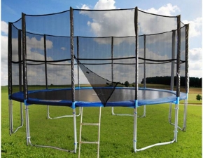 TRAMPOLÍNA 460 cm + SÍŤ + ŽEBŘÍK dětská zahradní trampolína se sítí 