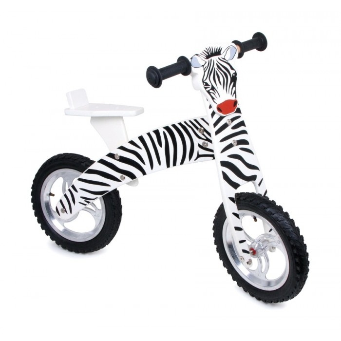 Odrážedlo dřevěné ZEBRA - nafukovací kola