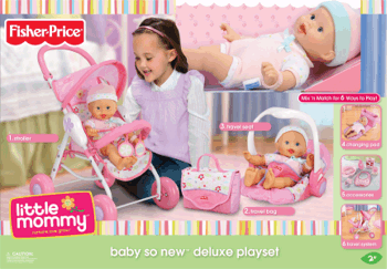  Fisher Price sada s kočárkem a panenkou