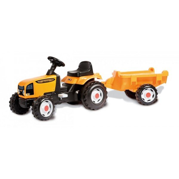 Smoby Šlapací traktor s vlekem oranžový