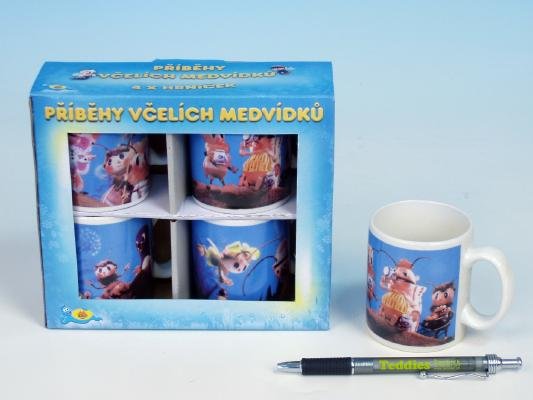 Hrníčky porcelánové Včelí medvíci modré