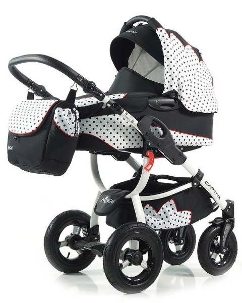 Kombinovaný kočárek Tako Captiva Mohican Polka Dots black / white