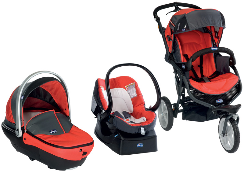 Kočárek Chicco S3 Trio top black auto-fix fuego