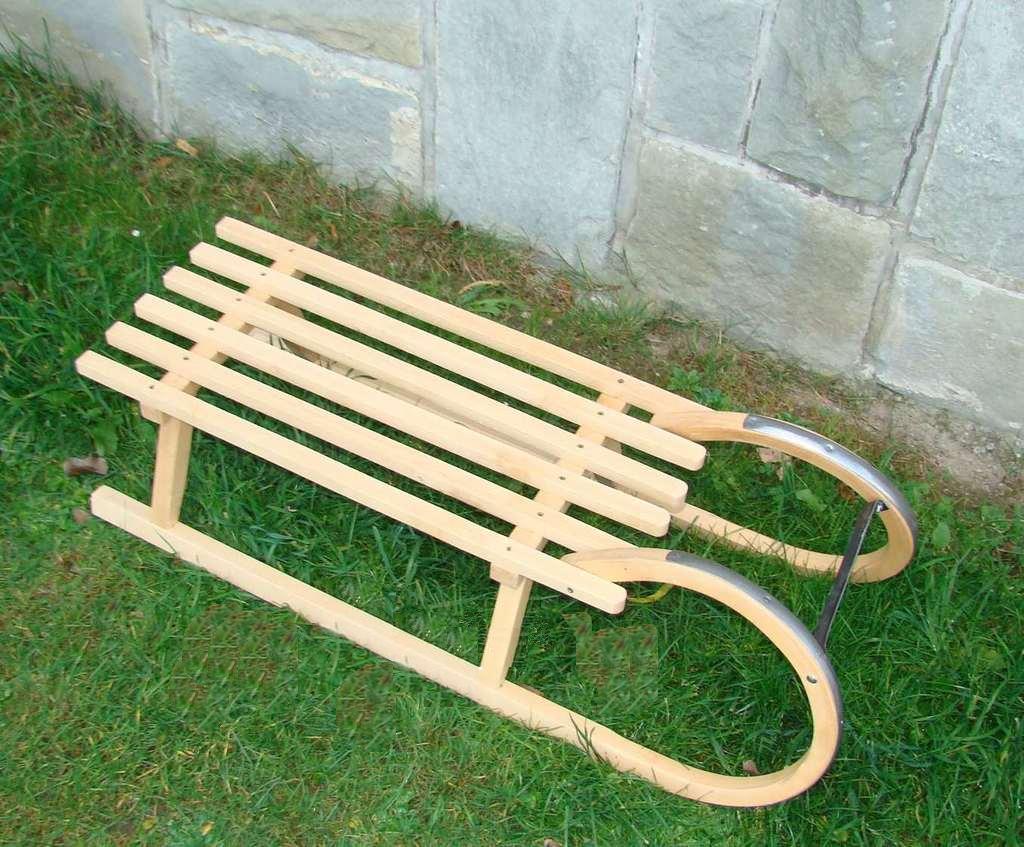 Dětské sáňky - saně dřevěné  96 cm