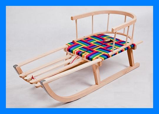 Dětské dřevěné sáňky s ohrádkou   87 cm