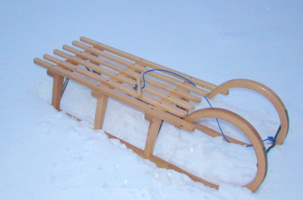 Bukové dětské sáňky pro dva 102 cm