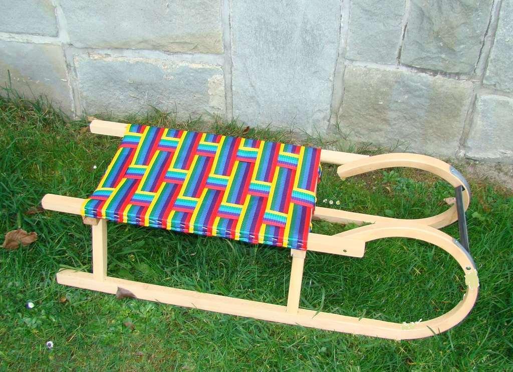Dětské sáňky - saně dřevěné  105 cm