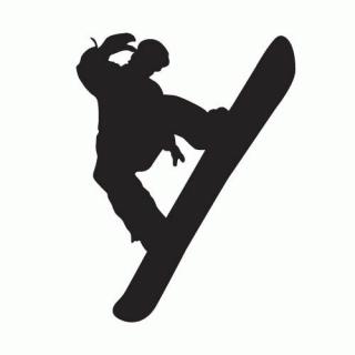 Nálepka silueta snowboard