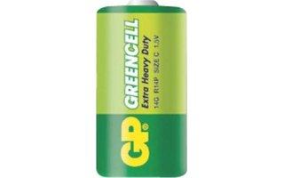 Baterie GP Greencell R14 (C, malé mono), 2 ks ve fólii