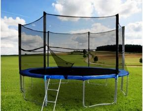 TRAMPOLÍNA 400 cm + SÍŤ + ŽEBŘÍK dětská zahradní trampolína se sítí průměr 400
