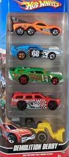 Mattel HOT WHEELS Auto kovová sada 5ks Demolition derby