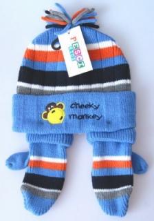 ČEPICE A RUKAVICE PESCI KIDS Cheeky monkey