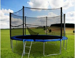 TRAMPOLÍNA 427 cm + SÍŤ + ŽEBŘÍK dětská zahradní trampolína se sítí průměr 430