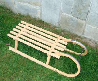 Dětské sáňky - saně dřevěné  96 cm