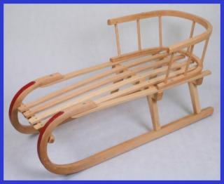 Dětské sáňky - saně bukové-oblé 85 cm, ohrádka zdarma