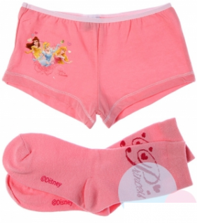 Set kalhotky a ponožky Princess růžové