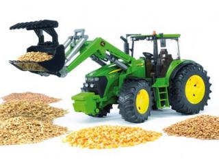 TRAKTOR JOHN DEER S PŘEDNÍM NAKLADAČEM